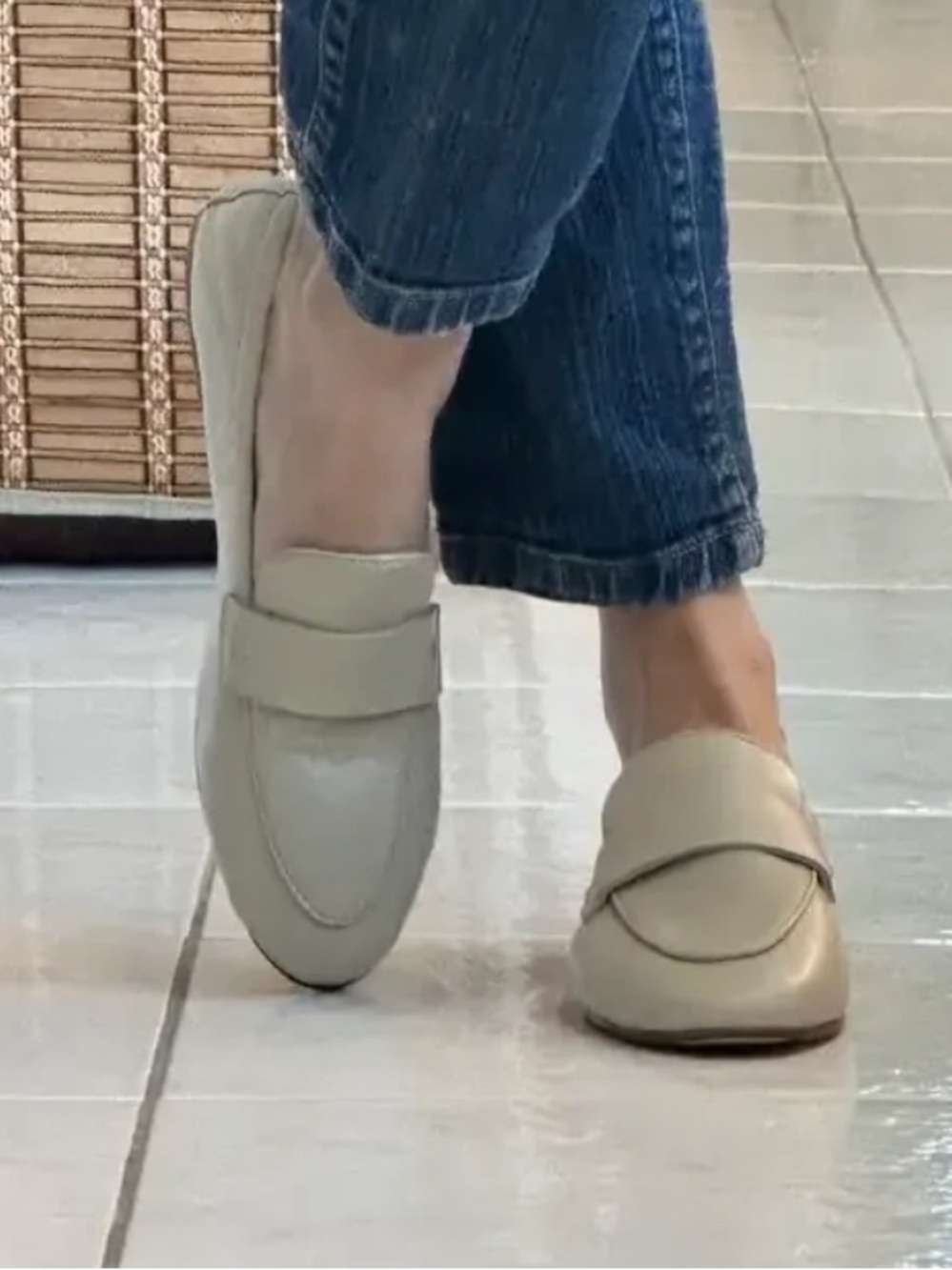 Quince Italian Leather Soft Loafers in Almond  Women’s Size 9